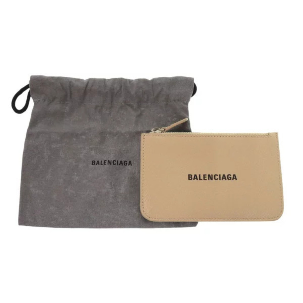 Balenciaga Leather Case Cream Beige Card Cream Tan